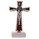 Medjugorje marble cross with Saint Benedict's medal 16 cm s1