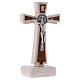 Medjugorje marble cross with Saint Benedict's medal 16 cm s5