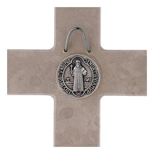 Croce Medjugorje medaglia San Benedetto 18 cm 4