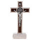 Medjugorje cross with Saint Benedict's medal, marble, 16 cm s1