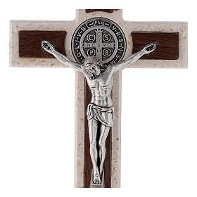 Croce Medjugorje medaglia San Benedetto marmo 16 cm