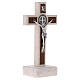 Cruz de mesa Medjugorje medalha São Bento mármore 16 cm s5