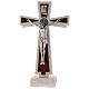 Standing Medjugorje crucifix with Saint Benedict's medal, marble, 24 cm s1