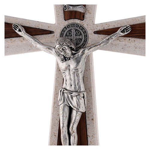 Croce Medjugorje medaglia San Benedetto base 24 cm 2