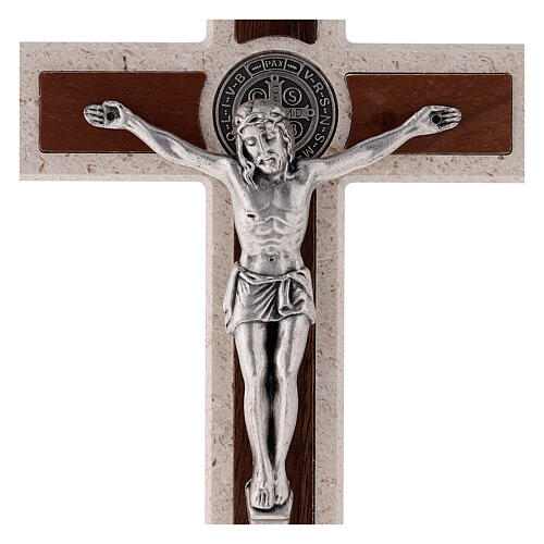 Croix Medjugorje médaille St Benoît avec crochet 18 cm 2