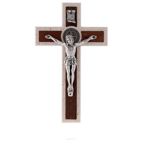 Croce Medjugorje medaglia San Benedetto con gancio 18 cm 1