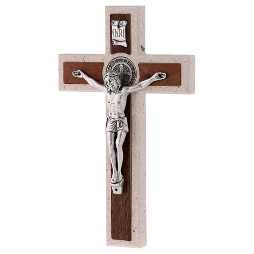 Croce Medjugorje medaglia San Benedetto con gancio 18 cm 3