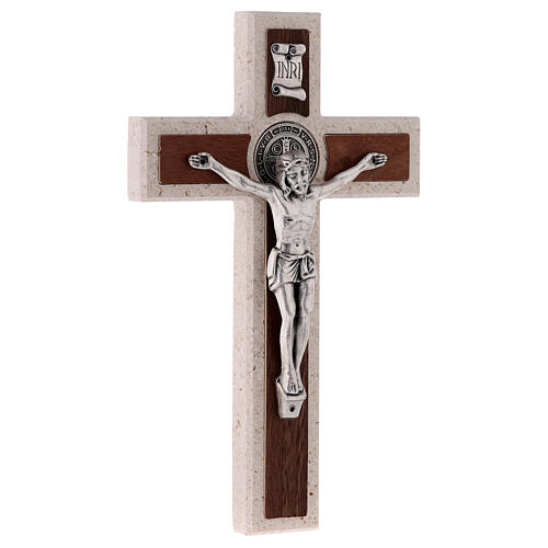 Croce Medjugorje medaglia San Benedetto con gancio 18 cm 5