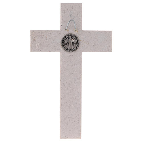 Croce Medjugorje medaglia San Benedetto con gancio 18 cm 6