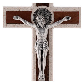 Krzyż Medjugorje, medalik Świętego Benedykta, haczyk, 18 cm