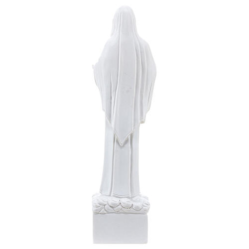 Virgen de Medjugorje polvo de mármol blanco 18 cm 4