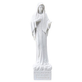 Nossa Senhora de Medjugorje pó de mármore branco 18 cm