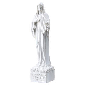 Nossa Senhora de Medjugorje pó de mármore branco 18 cm