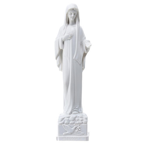 Our Lady of Medjugorje statue with dove, 18 cm, marble dust 1