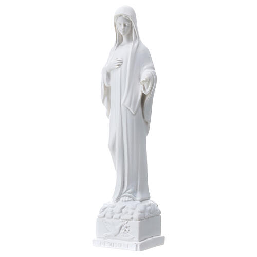 Our Lady of Medjugorje statue with dove, 18 cm, marble dust 2
