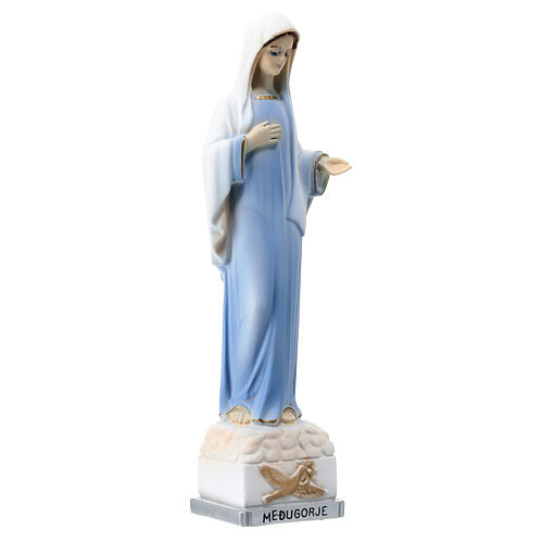 Our Lady of Medjugorje statue colored marble powder 18 cm 3