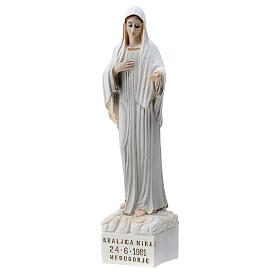 Nossa Senhora de Medjugorje pó de mármore pintado 18 cm