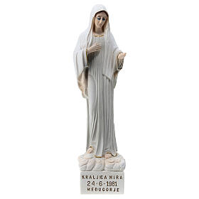 Our Lady of Medjugorje statue 18 cm in marble dust gold tone