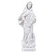 Statue of Our Lady of Medjugorje with Saint James church, 20 cm, white marble dust s1
