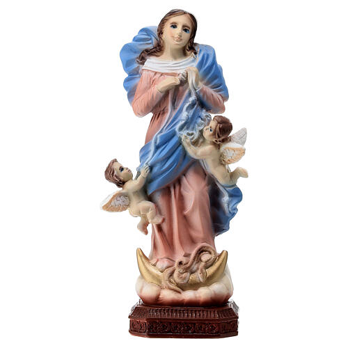 Mary, Untier of Knots, marble dust statue, 15 cm 1