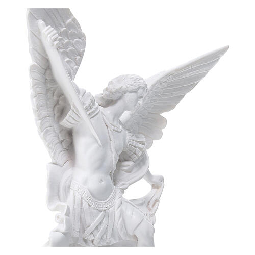 Estatua San Miguel Arcángel polvo mármol blanco 30 cm 2