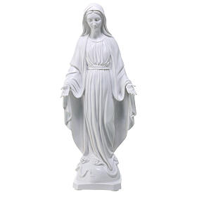 Statue 40 cm Vierge Miraculeuse poudre marbre EXTÉRIEUR