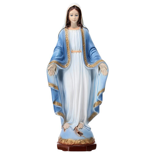 Virgen Milagrosa 44 cm vestido azul polvo mármol EXTERIOR 1