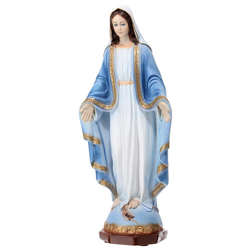 Virgen Milagrosa 44 cm vestido azul polvo mármol EXTERIOR 3