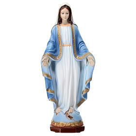 Vierge Miraculeuse 44 cm robe bleue poudre marbre EXTÉRIEUR