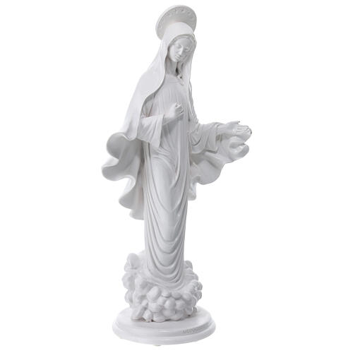 Our Lady of Medjugorje, white marble dust, 60 cm 5