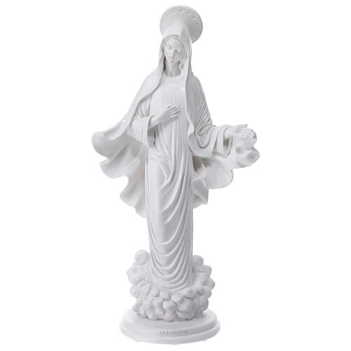 Madonna Medjugorje polvere marmo bianco 60 cm 3