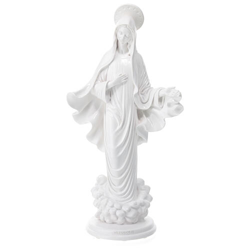 Nossa Senhora Medjugorje pó mármore branco 60 cm 1