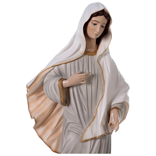 Statue Our Lady of Medjugorje, grey dress, 120 cm, marble dust, for OUTDOOR 2
