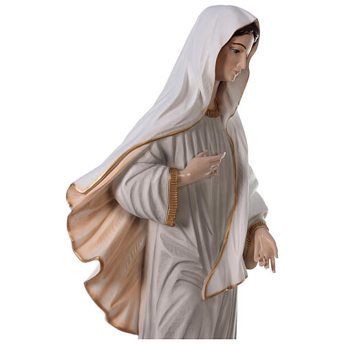 Statue Our Lady of Medjugorje, grey dress, 120 cm, marble dust, for OUTDOOR 6