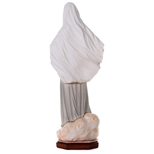 Statue Our Lady of Medjugorje, grey dress, 120 cm, marble dust, for OUTDOOR 9