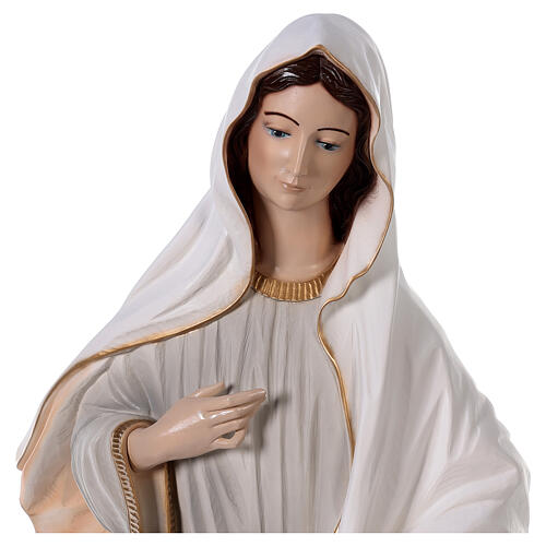 Estatua Virgen Medjugorje vestido gris 120 cm mármol EXTERIOR 4