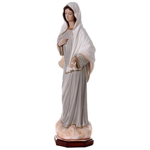 Statue Notre-Dame de Medjugorje robe grise 120 cm marbre EXTÉRIEUR 3