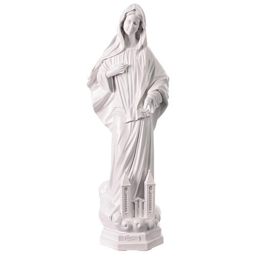 Imagem Nossa Senhora de Medjugorje em pó de mármore 60 cm 1