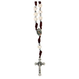 Devotional rosary of Medjugorje, rope and stone, 5 mm beads