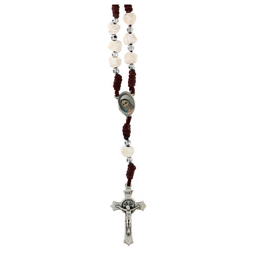 Devotional rosary of Medjugorje, rope and stone, 5 mm beads 1