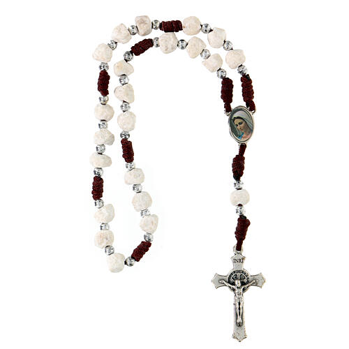 Devotional rosary of Medjugorje, rope and stone, 5 mm beads 4