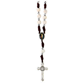 Chapelet dévotionnel Medjugorje corde marron pierre 5 mm