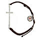 Bracelet Medjugorje corde croix strass et médaille Notre-Dame s1