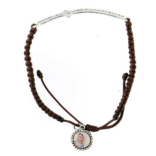 Medjugorje bracelet with strass cross rope Madonna 2