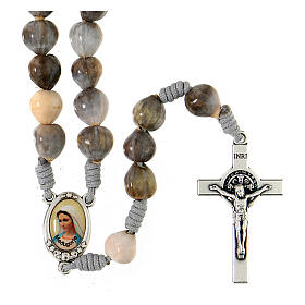 Medjugorje rosary, grey rope and Job's tears