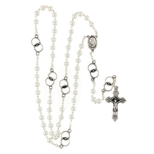 Wedding rosary, metal and 5 mm beads, Medjugorje 4