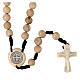 Medjugorje stone rosary of Saint Benedict, stylised cross, 6 mm beads s1