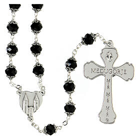 Medjugorje rosary with black crystal beads of 8 mm
