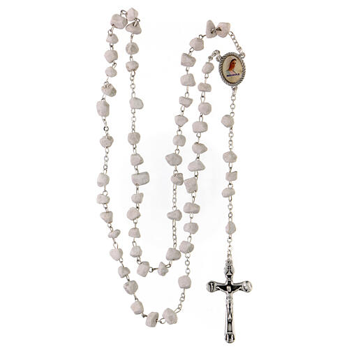 Divine Mercy rosary with 8 mm white stones of Medjugorje 4