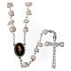 Divine Mercy rosary with 8 mm white stones of Medjugorje s2